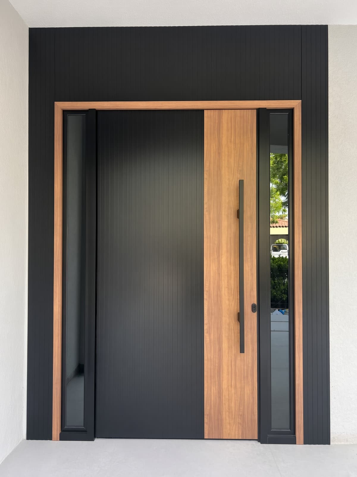 Exterior aluminum door with glass
